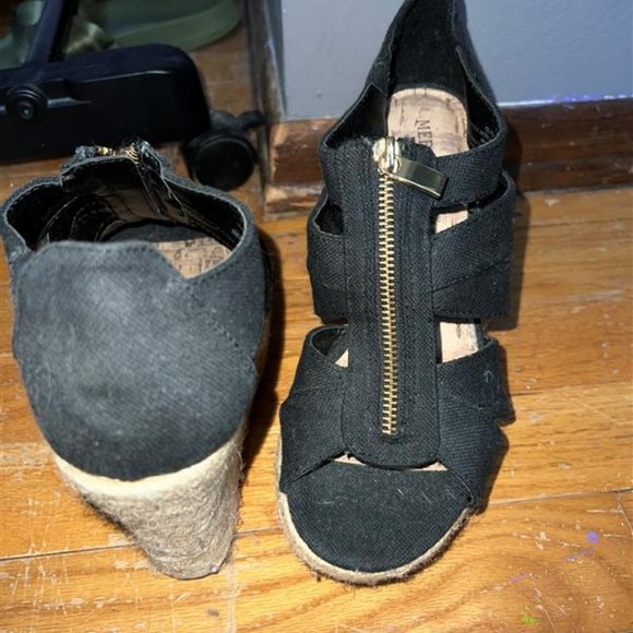 Black Espadrille Wedges - Picture 2 of 2